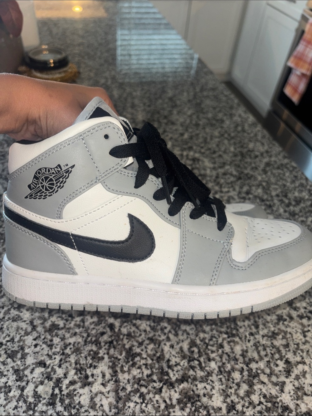 Nike Women's Air Jordan 1 Mid - White, Gray, Black